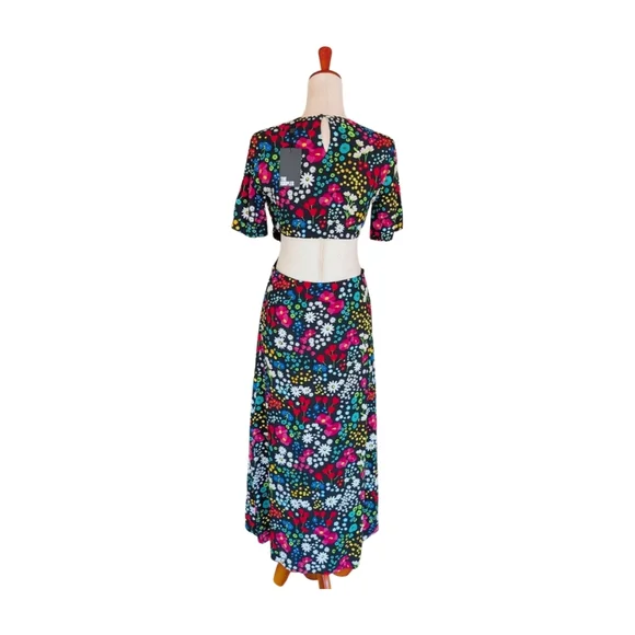NWT The Kooples Floral Cutout Maxi Dress In Joyful Flower Size 1/US4 - Picture 6 of 14